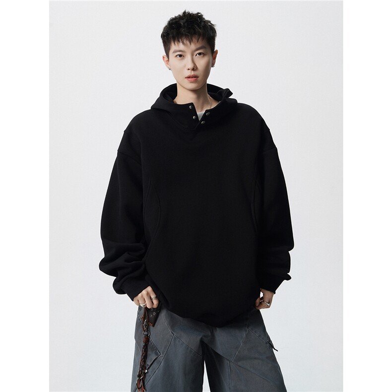 8XL-M美式重磅连帽卫衣大码结构设计拼接上衣秋季外套WY9106特P50,女装短外套,电商B238