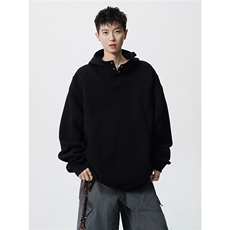 8XL-M美式重磅连帽卫衣大码结构设计拼接上衣秋季外套WY9106特P50，女装短外套，电商B238