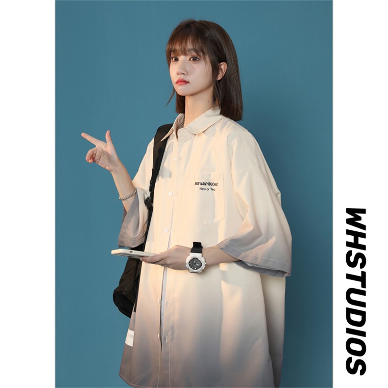 渐变色七分袖衬衫凉感短袖X1213-C145-P45长袖DY155-P50图片