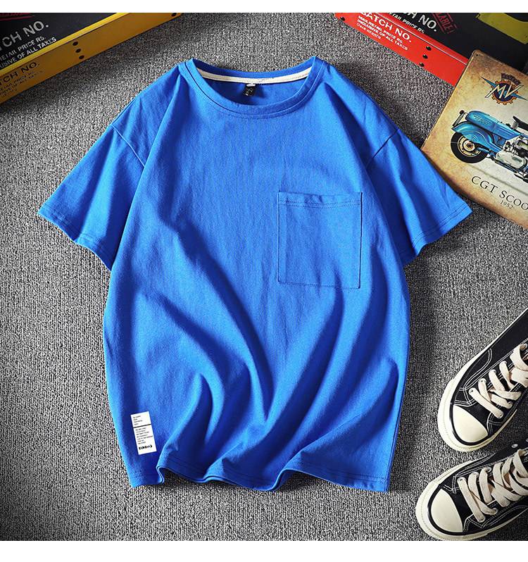DX24061-P25大口袋百搭短袖t恤男大码半袖体恤上衣服,男装T恤,电商A040A