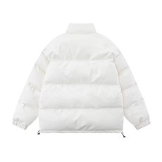 白底23冬季时尚百搭宽松字母印花PU皮棉服外套MY6455P115控158，男装棉衣，电商A268-1
