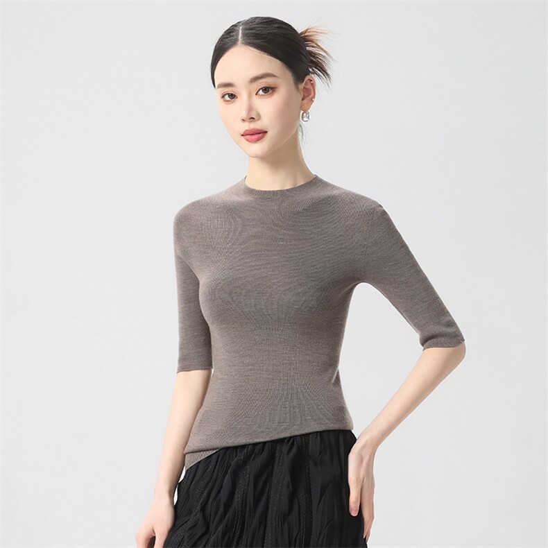 简约时尚短袖女士春季新款宽松遮肚百搭坎肩打底,针织衫/毛衣,清联羊绒