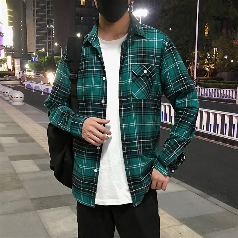 2021秋装宽松百搭衬衫网红风男女情侣衬衫港风长袖衬衣C715-P35,男装衬衫,电商A128