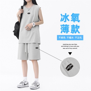 冰丝时尚套装清凉舒适清爽休闲抗皱百搭冰氧透气  TZ83-特批68图片