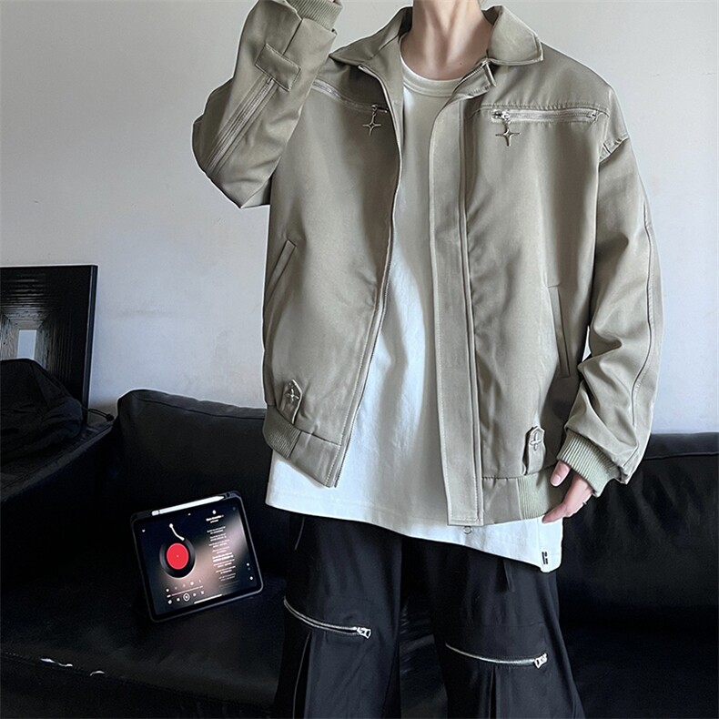 美式飞行员夹克棒球服男春秋季港风潮牌宽松百搭外套JK080-P60图片