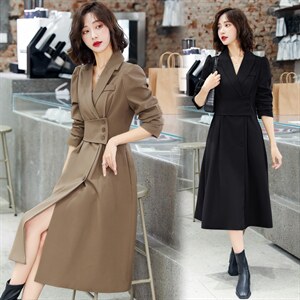 2024秋季风衣时尚纯色潮流气质优雅百搭修身显瘦中长款大码,女装风衣,尚洛菲