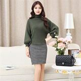 时尚宽松高领毛衣女秋冬新款加厚保暖针织衫百搭显瘦长袖上衣，女装针织衫/毛衣，婵米儿