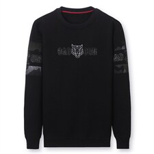 卫衣男2023秋季新款中年商务休闲印花上衣男士加绒宽松免烫打底衫，男装卫衣，电商B212（原钱塘6029）