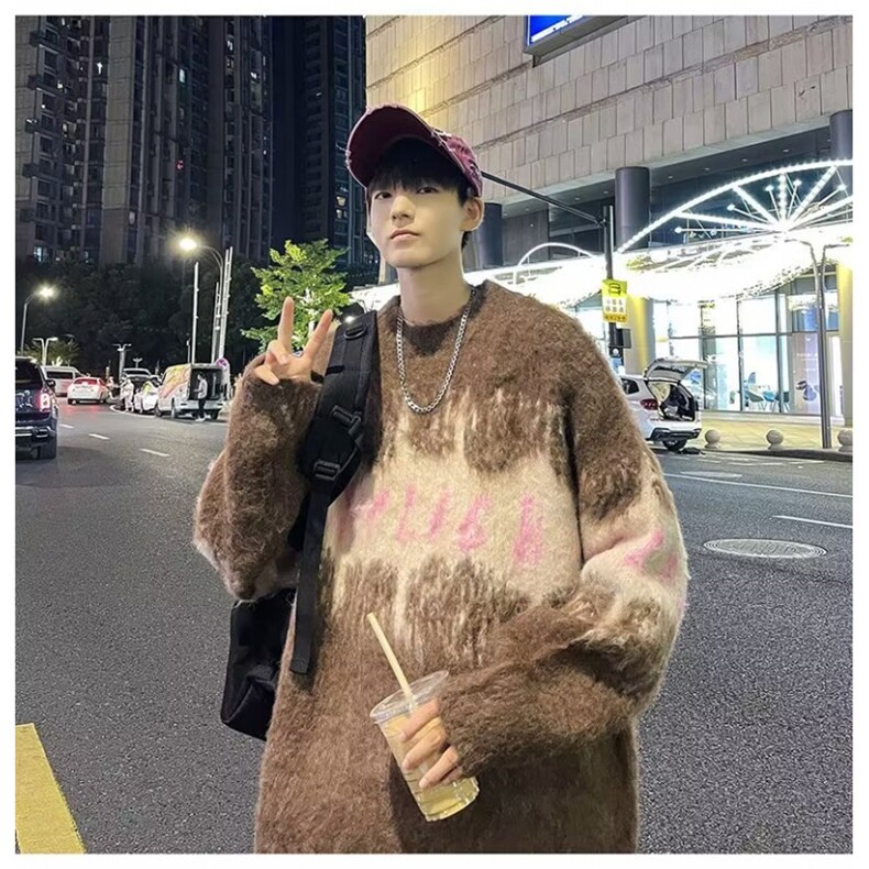 日系复古温柔软糯毛衣男小众设计感慵懒风情侣针织衫M5604-P55,男装针织衫/毛衣,星座1109-3