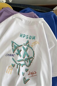 2024夏季 中性风短袖t恤男学生纯棉宽松半袖416B-1-DT213-P25限39图片