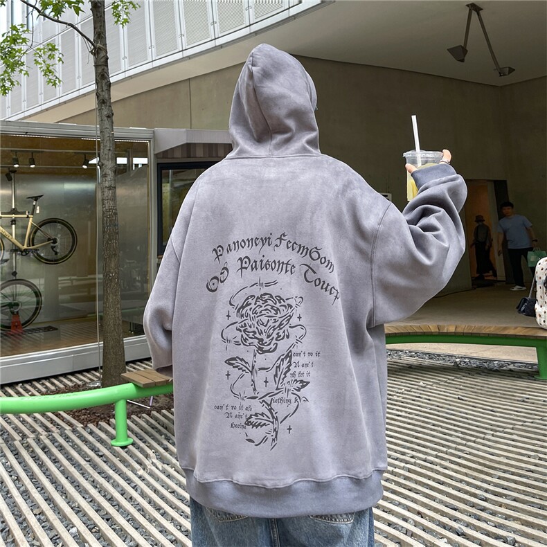 24春秋季360G麂皮绒烧花宽松休闲连帽卫衣JWY252-P55控78,男装卫衣,电商B370