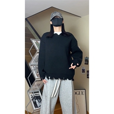 现货破洞毛衣慵懒宽松针织衫MY2627P55，男装针织衫/毛衣，电商基地A086