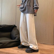休闲卫裤男秋冬褶皱边阔腿裤子青少年垂感运动长裤WK115-P40，男装休闲裤，星座1001-1