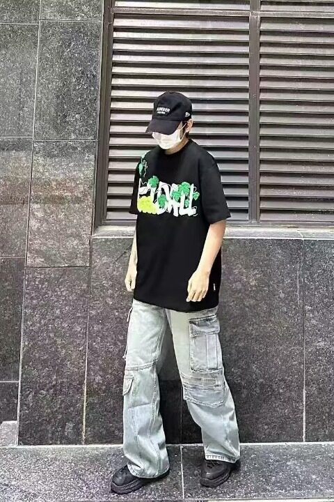 葡萄网球毛巾刺绣T恤男夏季青少年情侣穿搭美式高街重磅短袖,男装T恤,星座218-1（原230）