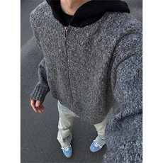 连帽毛衣开衫男秋冬美式复古撞色cleanfi针织衫外套MY503，男装针织衫/毛衣，星座1116A（原606A-3）
