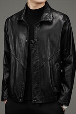 DLSN22053新款皮衣男头层山羊皮夹克翻领商务休闲男装P1000，男装皮衣，电商B360