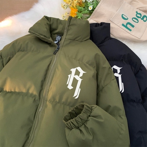 抖音品质美式潮流字母印花高街INS宽松棉服JK23544特批65控108图片