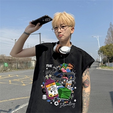 麂皮绒背心坎肩男T恤美式港风潮JB459-特P19控38，男装背心/马甲，电商B370