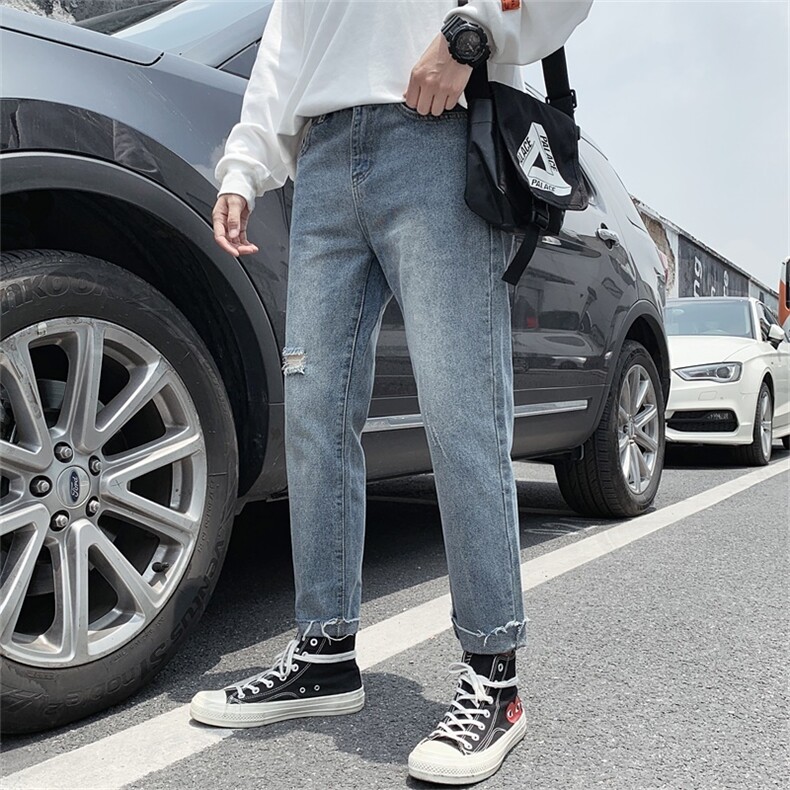 新款春季水洗小脚牛仔裤N701P40图片