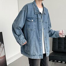 牛仔外套男春秋季潮流宽松帅气印花上衣韩版休闲学生痞帅夹克，男装夹克，星座716-3
