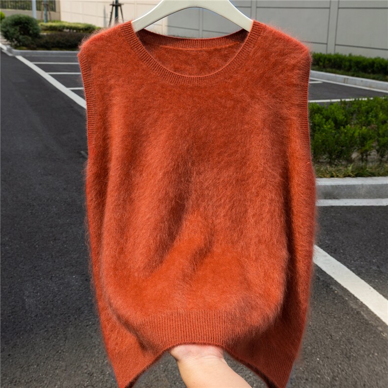 叠穿宽松圆领100纯山羊绒针织背心女无袖气质马甲2025秋冬新毛衣,女装羊绒衫,诚赞羊绒