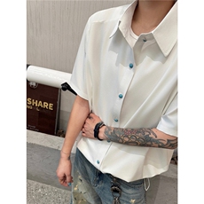 夏季垫肩UPF50+防晒衣短袖冰丝凉感衬衫薄男装外套防晒服S425特40，男装防晒衣，电商A233-1