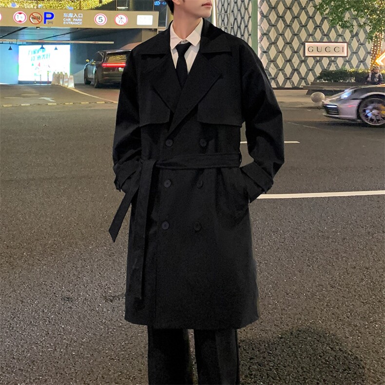 2025秋季新款双排扣风衣男长款上衣外套DSA157B-J2525-P108,男装风衣,电商A157B