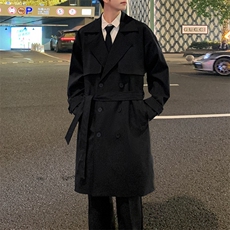 2025秋季新款双排扣风衣男长款上衣外套DSA157B-J2525-P108，男装风衣，电商A157B