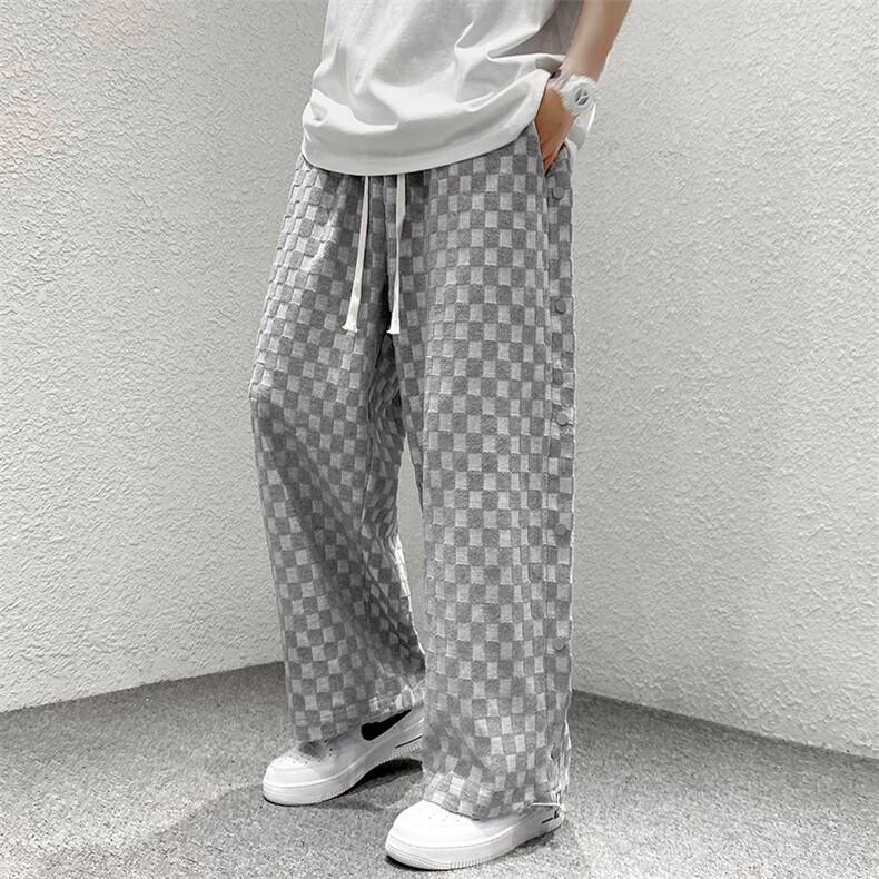 港风高品质新款束脚裤直筒胖子宽松编制裤绳裤子XD8807-P60控78,男装休闲裤,星座717