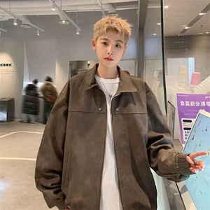 Q01-P52 春秋皮衣外套潮牌宽松休闲机车服痞帅炸街高级图片