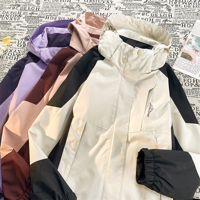 港风连帽冲锋衣情侣外套防风防水登山服撞色夹克男JH-JK1818-P50,男装夹克,星座717