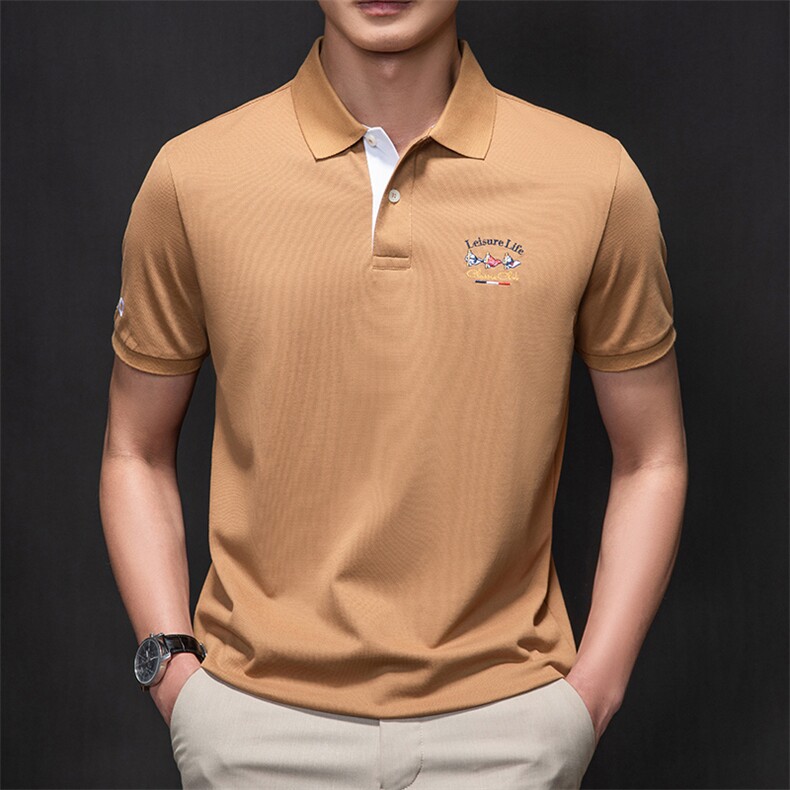 夏季新款男士翻领短袖t恤中年有领男装上衣服休闲POLO衫,男装T恤,电商B212（原钱塘6029）