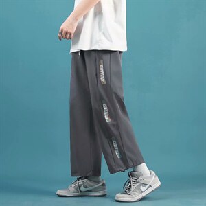 彩虹冰丝裤宽松束脚韩版学生bf风阔腿裤运动裤夏季薄款K2126-p28，男装休闲裤，星座1008-1