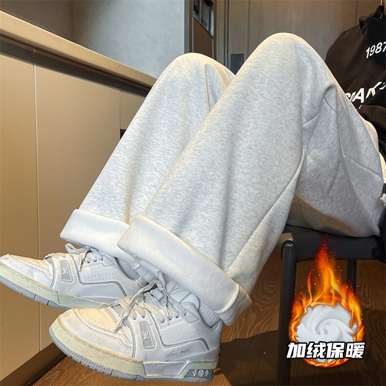 高个子加长裤子男秋冬加绒加厚卫裤百搭休闲运动裤KZ006P45加绒55图片