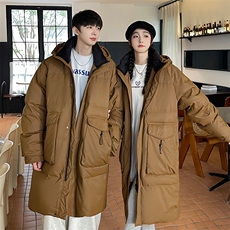 羽绒服男冬季新款港风长款连帽白鸭绒情侣外套YR928-P180(控价208，男装羽绒服，星座214-3