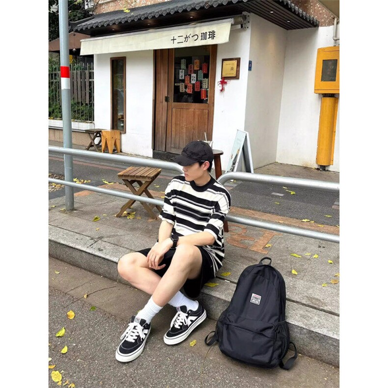 DW58-P45条纹短袖T恤男撞色半袖男夏季宽松五分袖上衣-网图现货,男装T恤,星座603-2