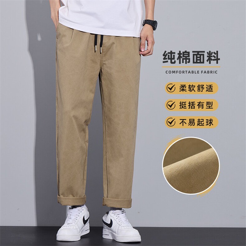 春季新款美式工装裤男士潮牌宽松直筒纯棉休闲长裤子Z9886-P40特,男装休闲裤,星座509