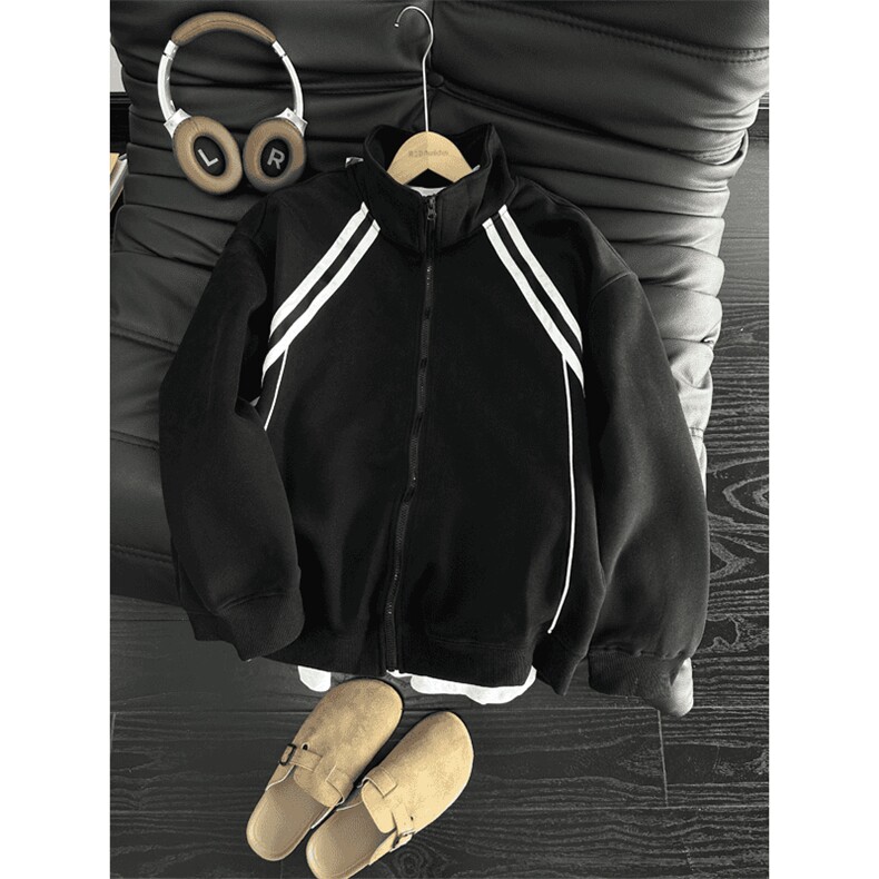 网图美式条纹开衫立领卫衣外套男cleanfit棒球服夹克JK121-特P37,男装夹克,星座1007（原301D）