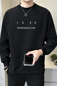 2025新款秋季卫衣男款高级感3D字母钢印长袖打底衫 A313-5802-P78图片