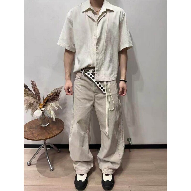 套装天丝亚麻假两件衬衫套装货号TZ2527~上衣CT25127~裤子K25027,男装衬衫,星座1004-6