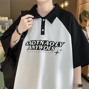 夏款男运动套装短款POLO衫短裤字母拼色套装TZ019 P55图片