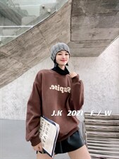 2021冬款加绒卫衣，女装卫衣/绒衫，简蔻