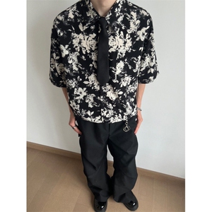 夏季黑玫瑰夏威夷冰丝衬衫ZC0110-特批28图片