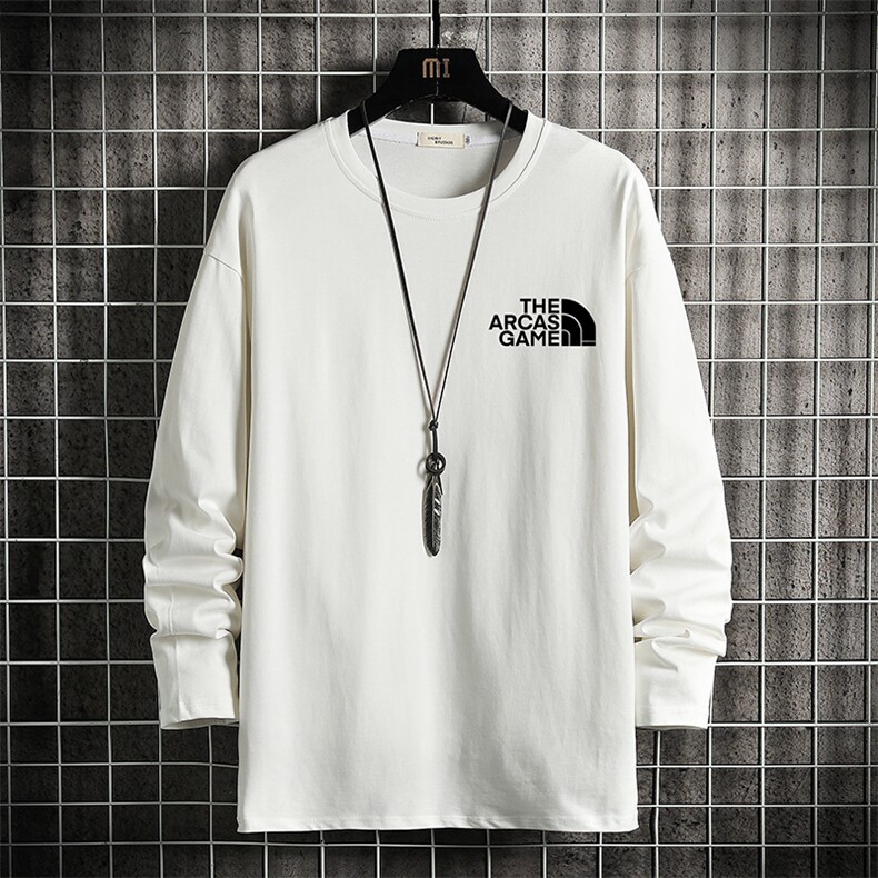 TX3232-P25 加绒款-P35 纯长袖t恤男大码圆领打底衫体恤 网格图片