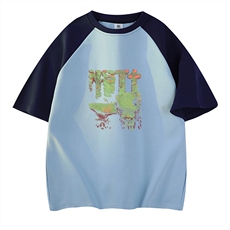 天蓝拼藏青袖