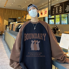 港风23秋季时尚百搭宽松字母印花潮流圆领卫衣TPWY613特批35控58，男装卫衣，电商A268A