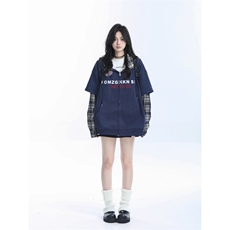 5658-P55原版做法华棉复合牛奶丝双帽包边假两件外套，女装短外套，星座617A-2