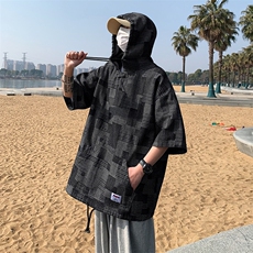 连帽潮流新款T恤青春流行圆领标准男ins夏季潮五分袖TF235，男装T恤，星座1116A-1（原606A）