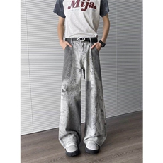 【有货】NZK166LL-特P50蛇纹扎染牛仔裤男美式高街直筒裤子，男装牛仔裤，星座1007（原301D）