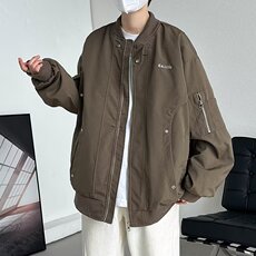 美式飞行员夹克男秋季街头百搭外套潮牌机能宽松棒球服W6016-P62，男装夹克，星座412-3